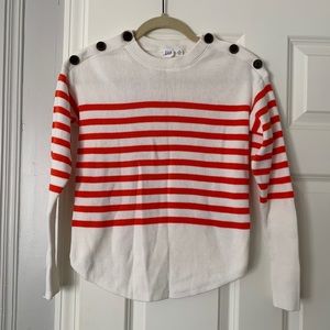 Orange and White Striped Sweater